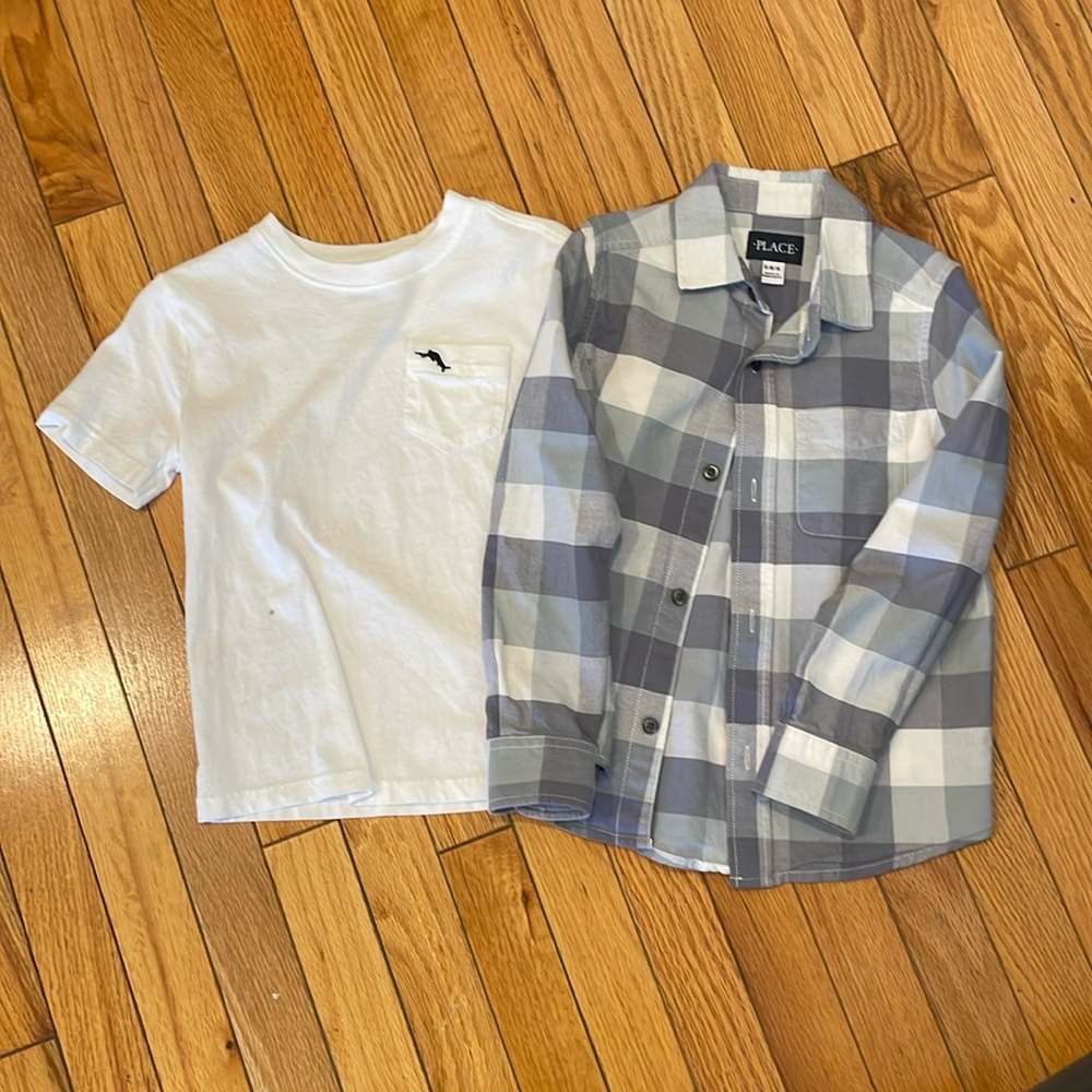 Button-down shirt and T-shirt